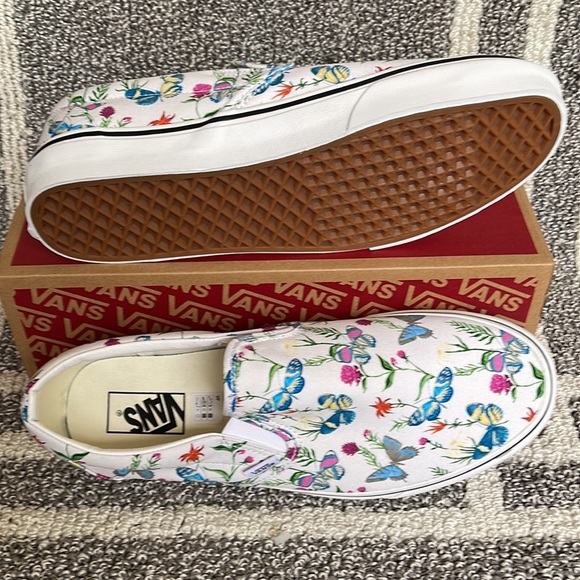 Vans Classic Slip-On Butterfly Floral Marshmallow MENS - Picture 5 of 16